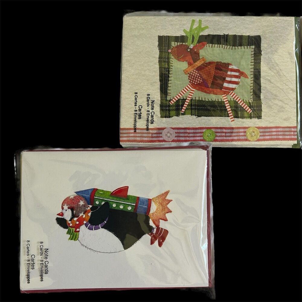 2009 Designer Christmas Note Cards Studio 18 Blank 2 packs 16 cards total NOS